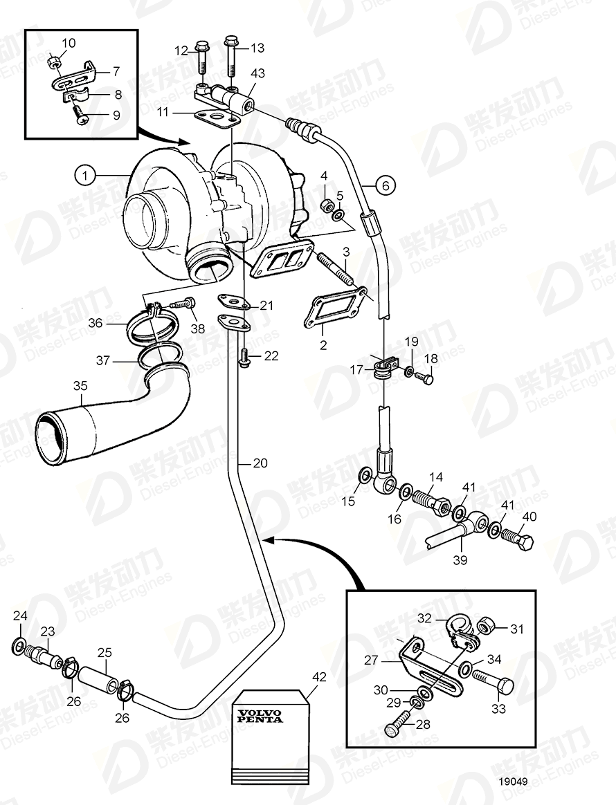 VOLVO Turbocharger 3802193 Drawing